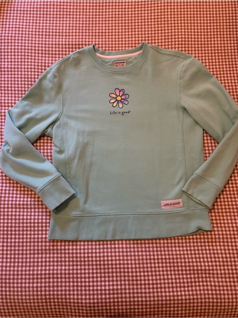 Life Is Good Mint Green Daisy Pullover Sweatshirt